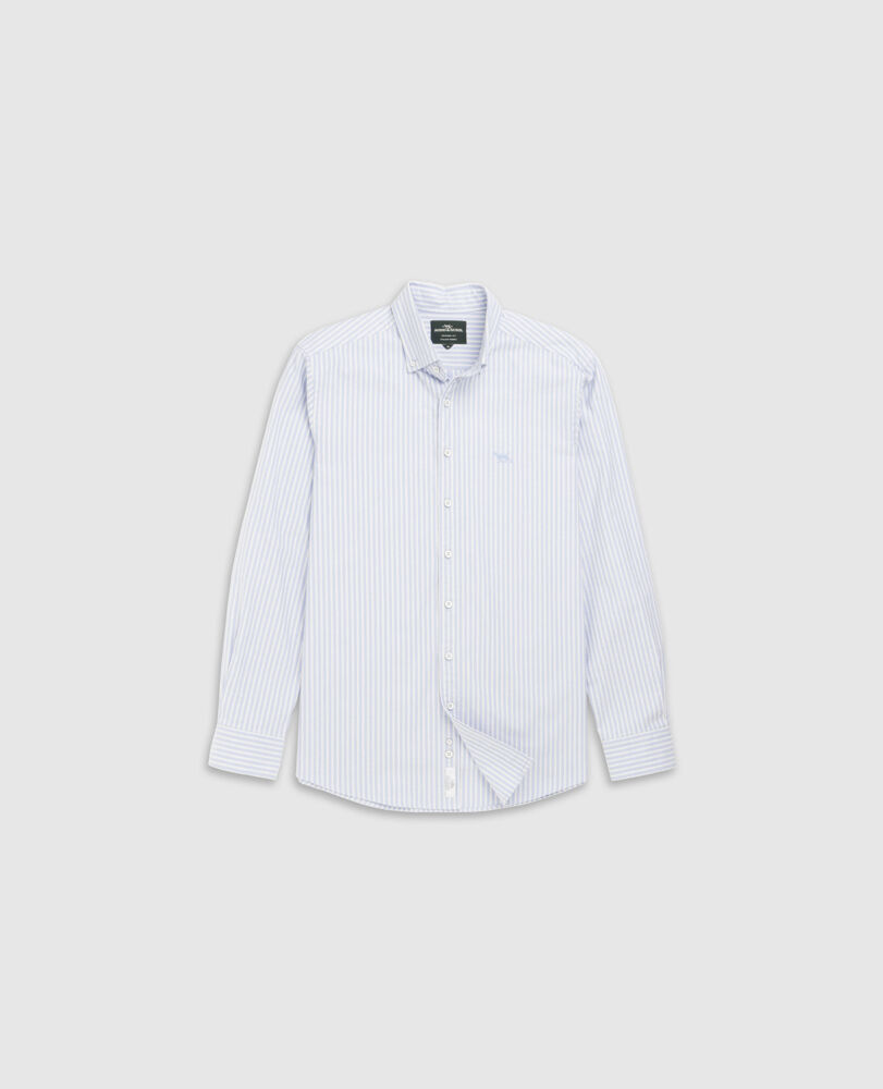 Gunn Oxford Stripe 4 Of Shirt, CHAMBRAY, Flat Lay