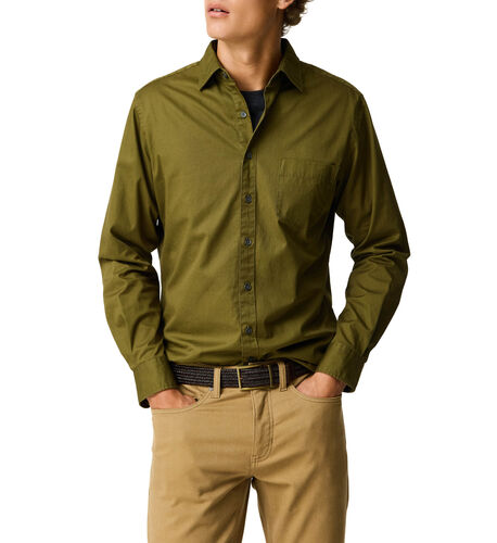 Mavis Lake Sports Fit Shirt, KHAKI