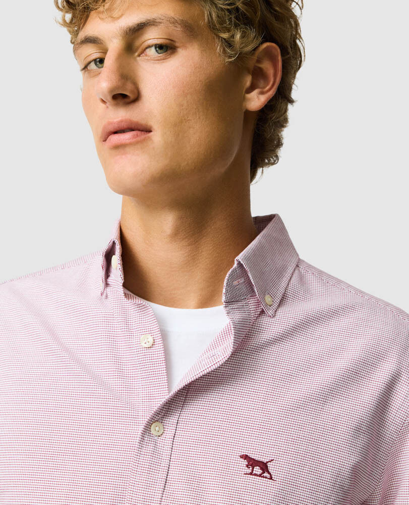 Gunn Oxford 2 Sports Fit Shirt, COQUELICOT, Detail 3