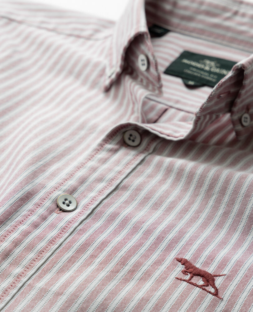 Gunn Oxford Stripe 4 Of Shirt, POPPY, Detail 2