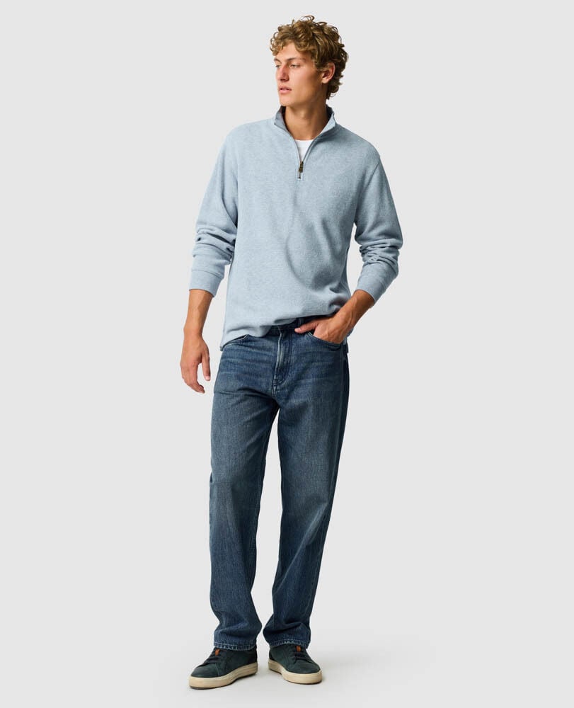 Alton Ave 1/4 Zip Sweatshirt, SEA BREEZE, Off Front