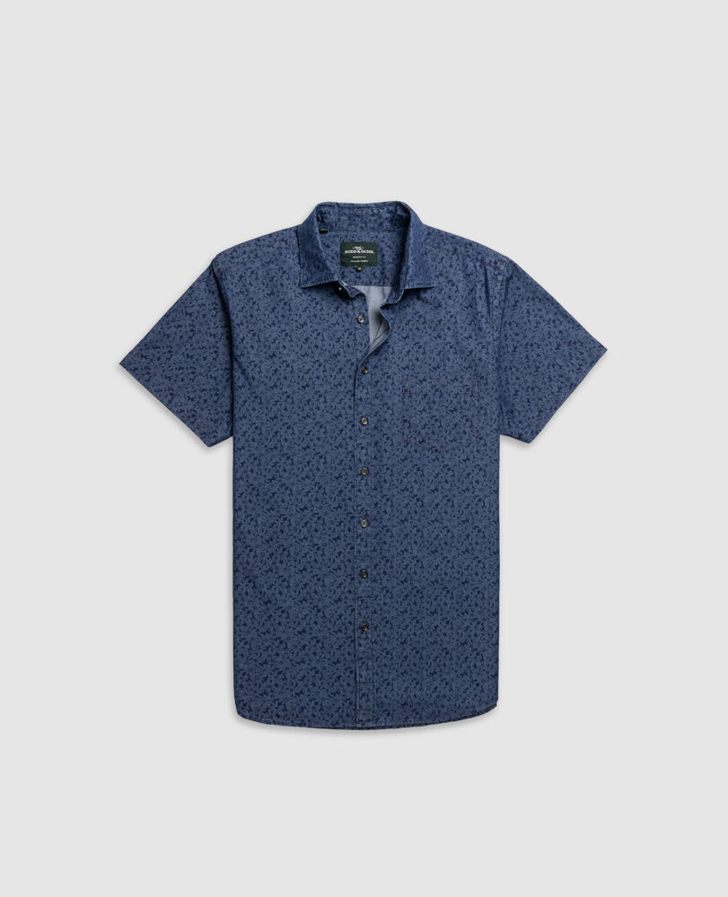 Clarkes Bay Sports Fit Shirt, DENIM, Flat Lay