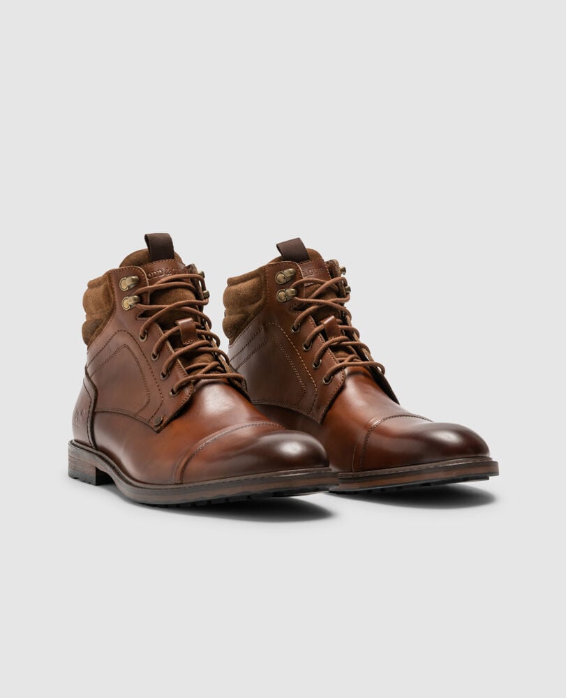 Dunedin Military Boot, TAN BURNISH