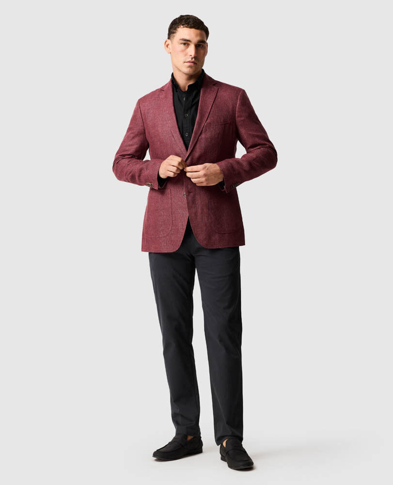 The Cascades Sports Fit Jacket, OXBLOOD, Off Front