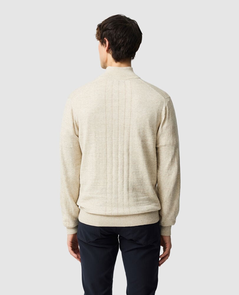 Fortrose 1/4 Zip Knit, PAILLE, Back