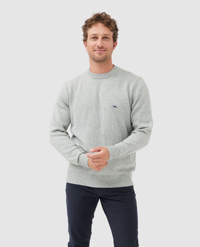 Gunn Crew Sweater, MARBLE, Front