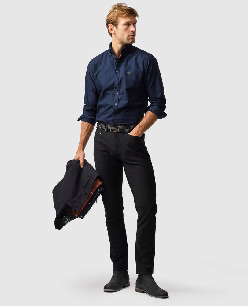 Oxford Sports Fit Shirt, INK, Off Front