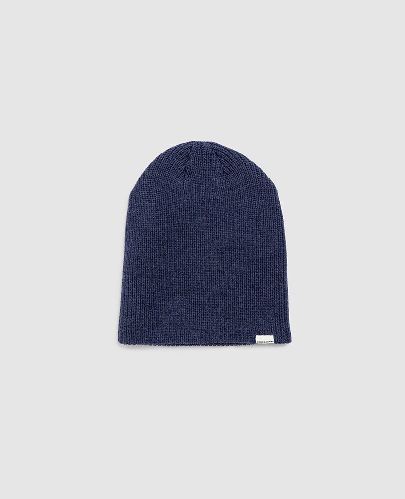 Gunn Beanie, DARK DENIM, Off Front