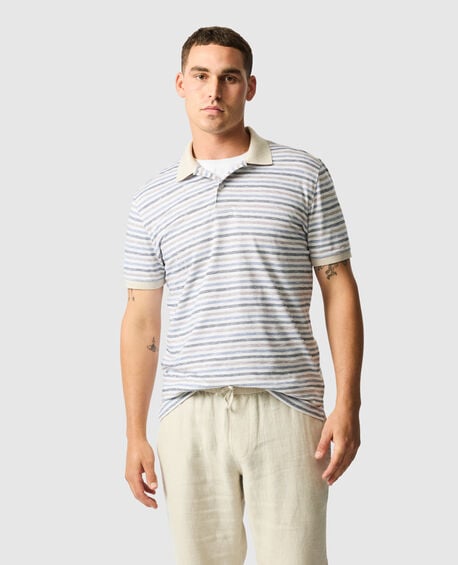 Somes Island Sports Fit Polo, NATURAL