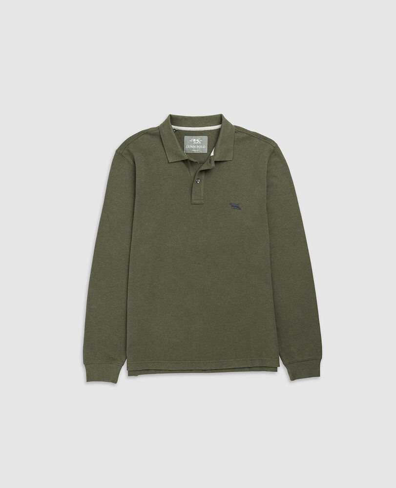 Polo manches longues gunn, MILITAIRE, Flat Lay