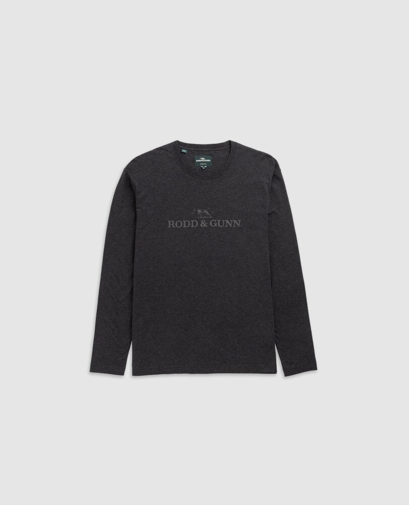 Long Sleeve Logo T-Shirt, CHARCOAL, Flat Lay