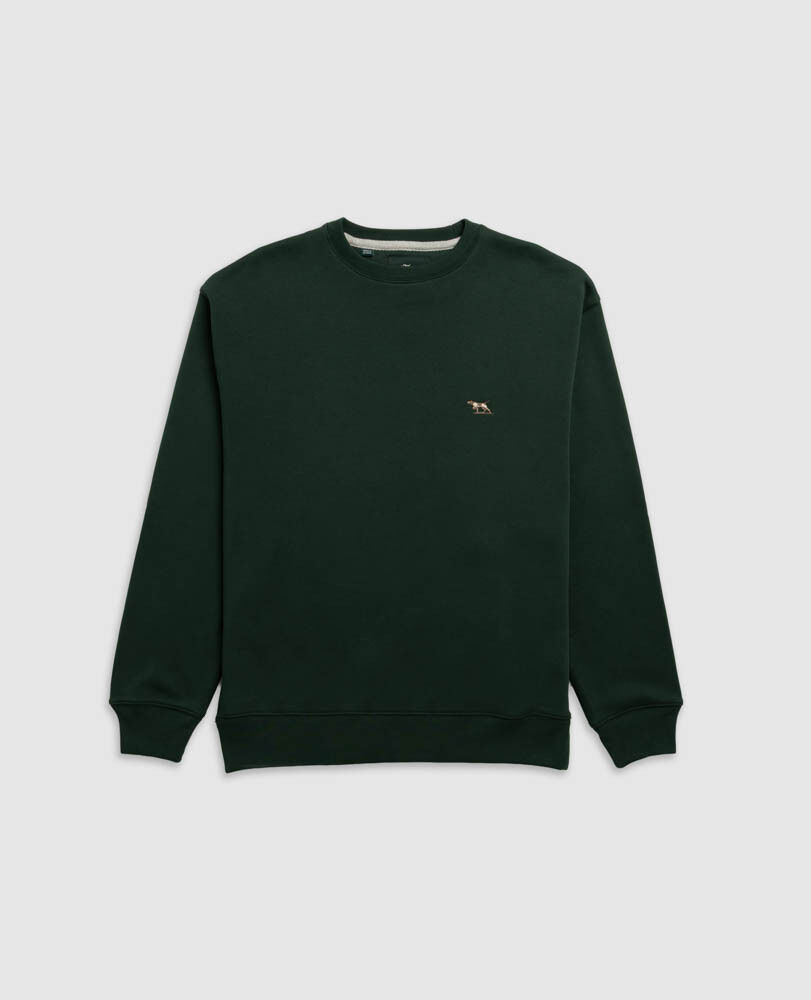 Otago Crew Neck Sweat, FOREST, Flat Lay