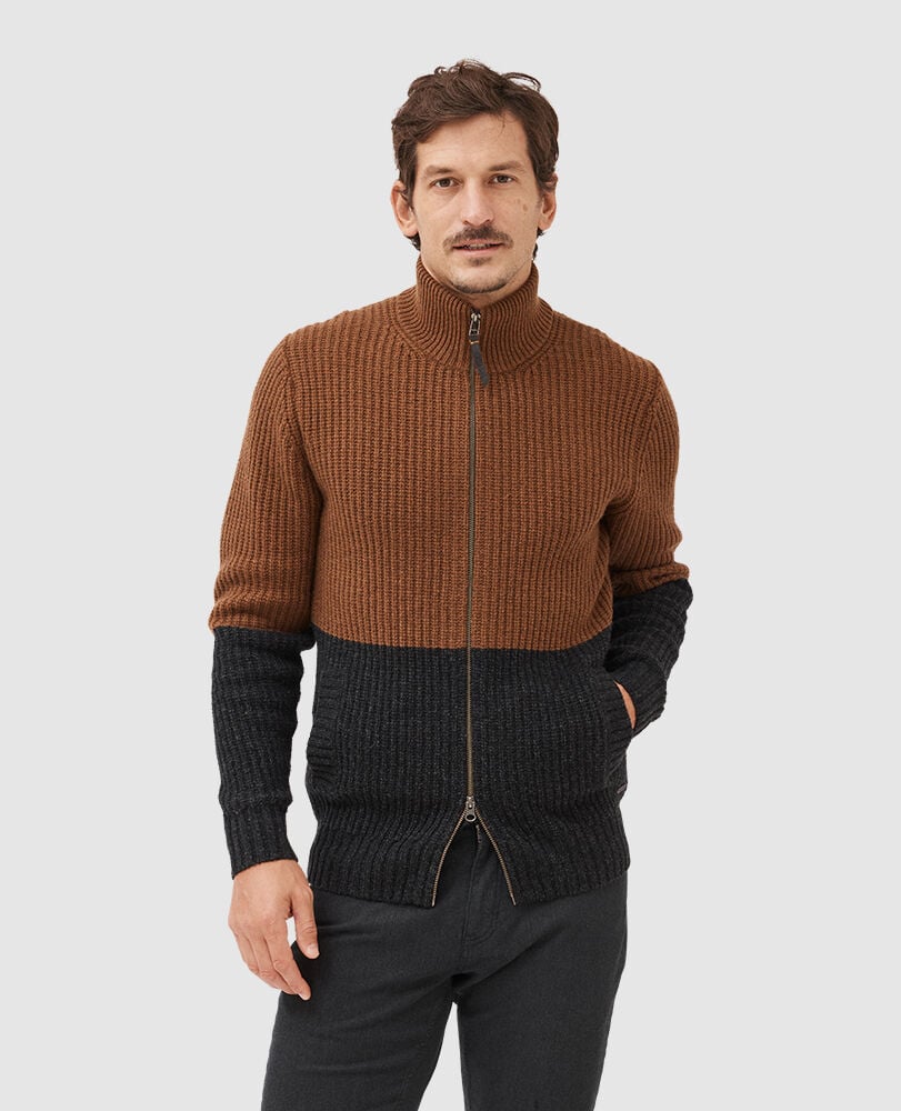 Domain Corner Knit, TOFFEE, Front