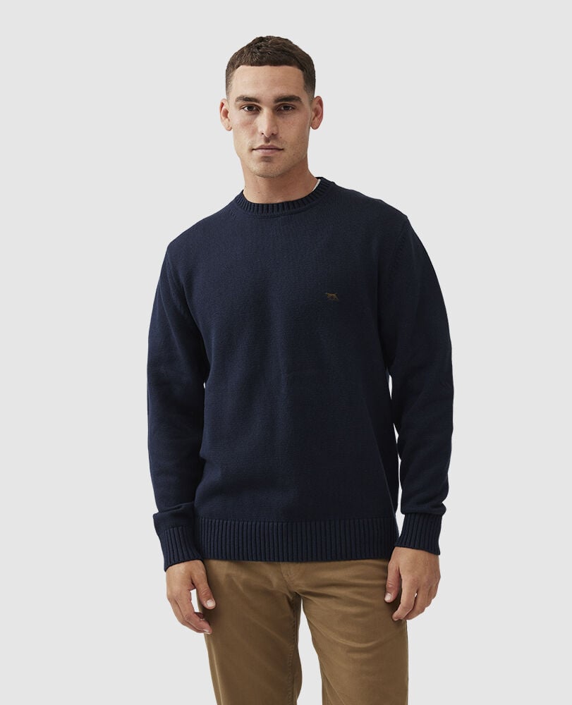 Gunn Crew Sweater, SAPPHIRE, Front
