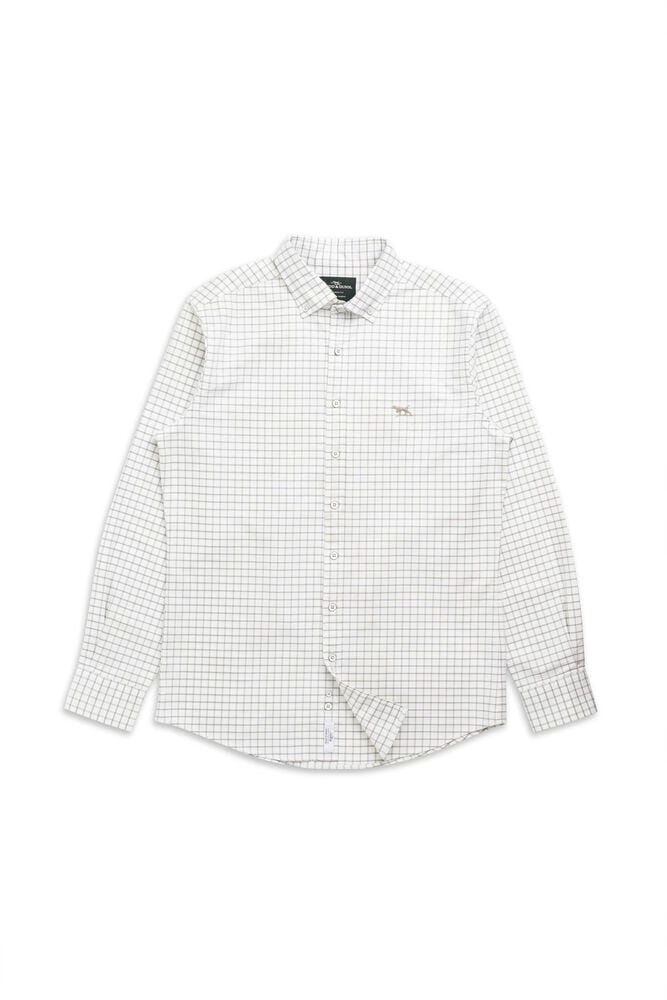 Gunn Check Oxford 3 Sports Fit Shirt, SAND, Flat Lay