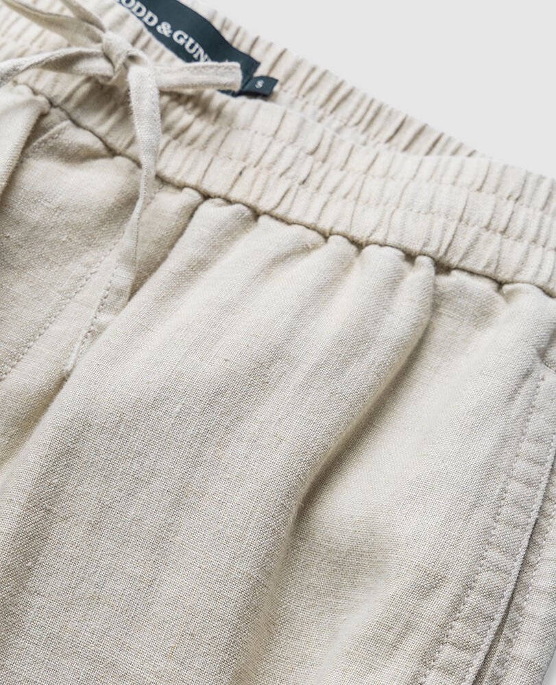 Resort-Hose aus Leinen, HAFERBREI, Detail 2