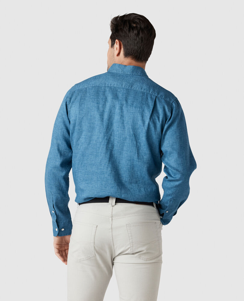 Motion Linen Shirt &middot; Seaport Blue XXXL, SEAPORT BLUE, Back