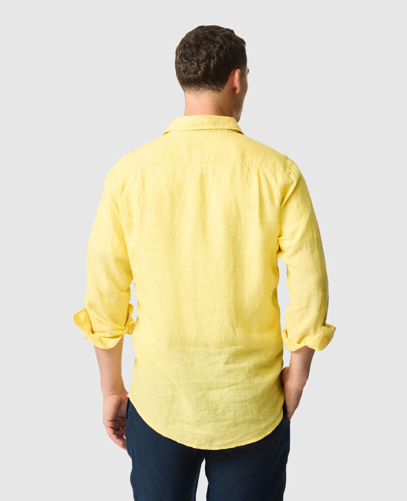 Chemise slim en lin Coromandel, SOLEIL, Back