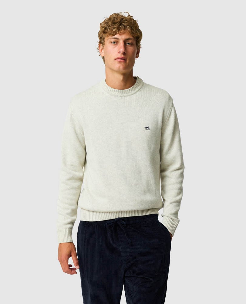 Gunn Crew Sweater, FOG, Front