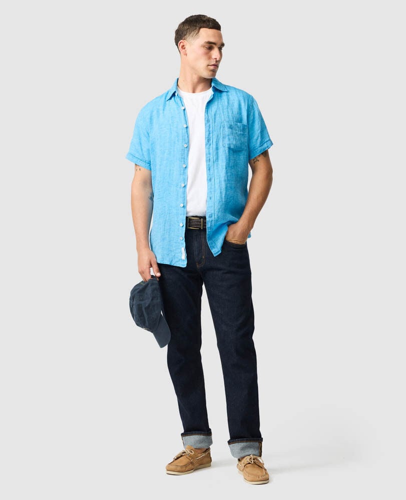 Palm Beach Sports Fit Shirt, COBALT, Off Front