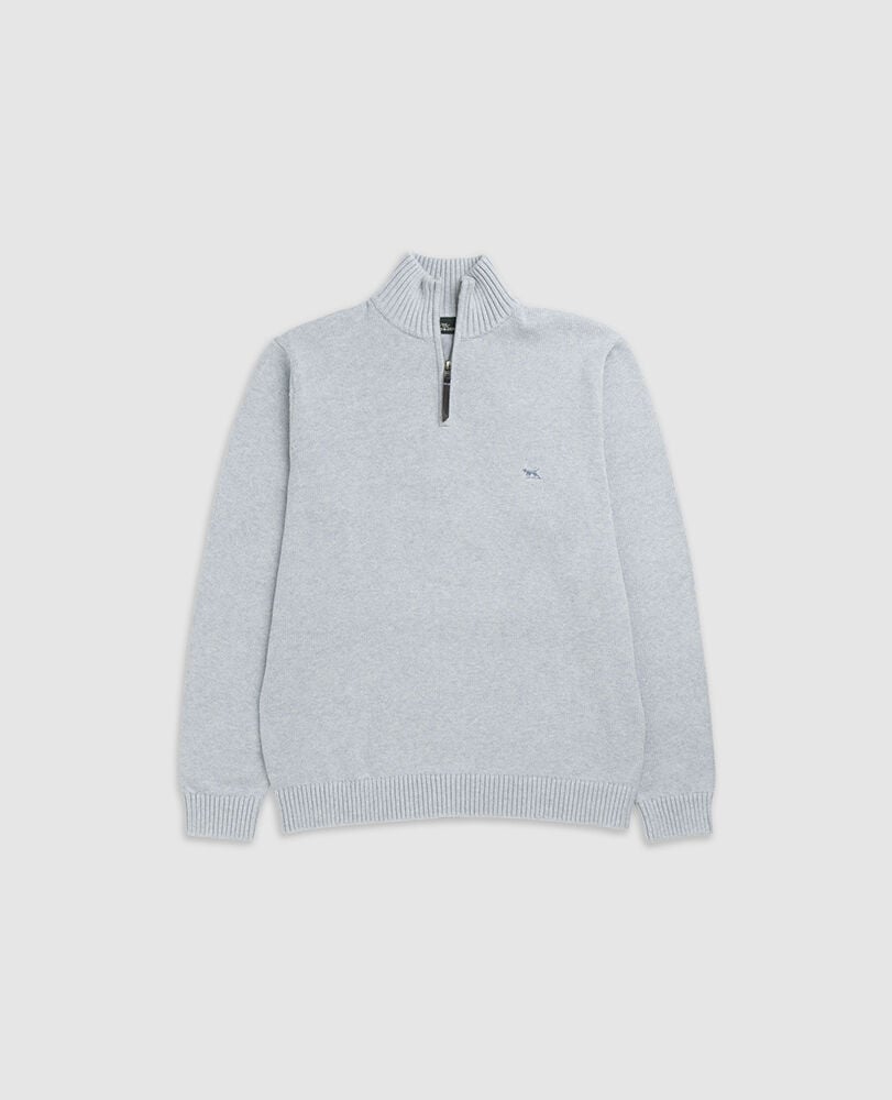 Merrick Bay 1/4 Zip Sweater, SKY, Flat Lay