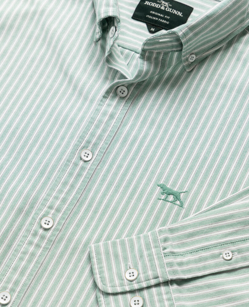 Gunn Oxford Stripe 4 Of Shirt, LAWN, Detail 2