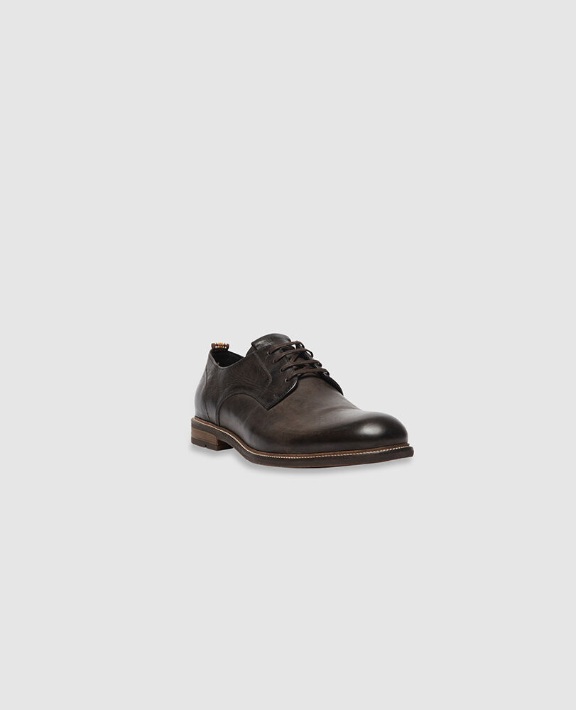 Derbies Portland, MARRON FONC&Eacute;, Off Front