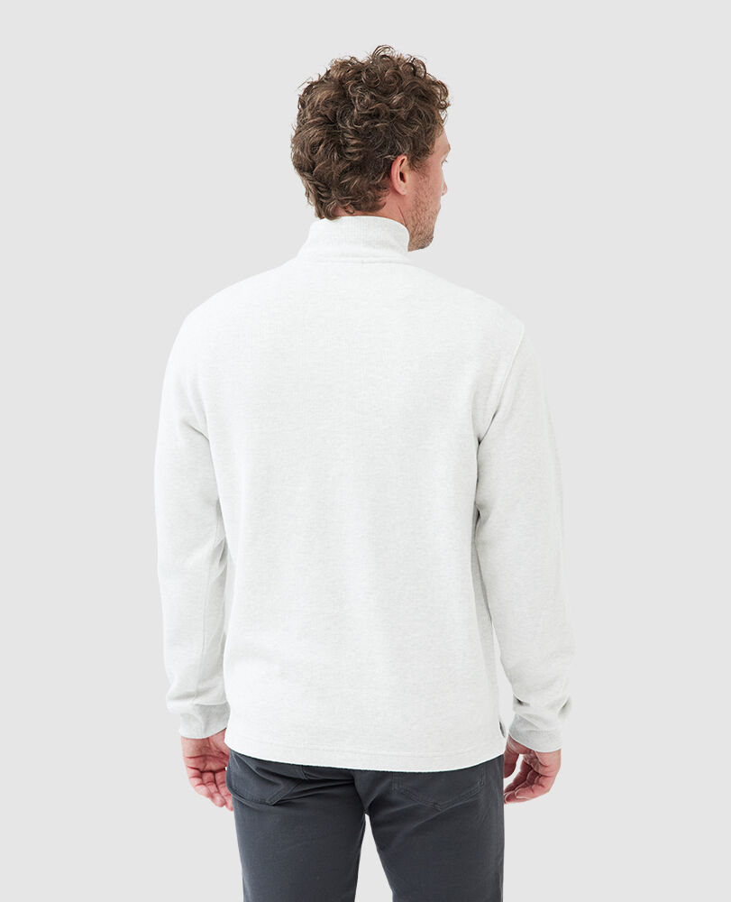 Sweatshirt col 1/4 zip alton ave, GRIS MERLE, Back