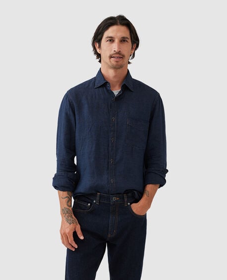 Kingswell Sports Fit Shirt, RAW INDIGO