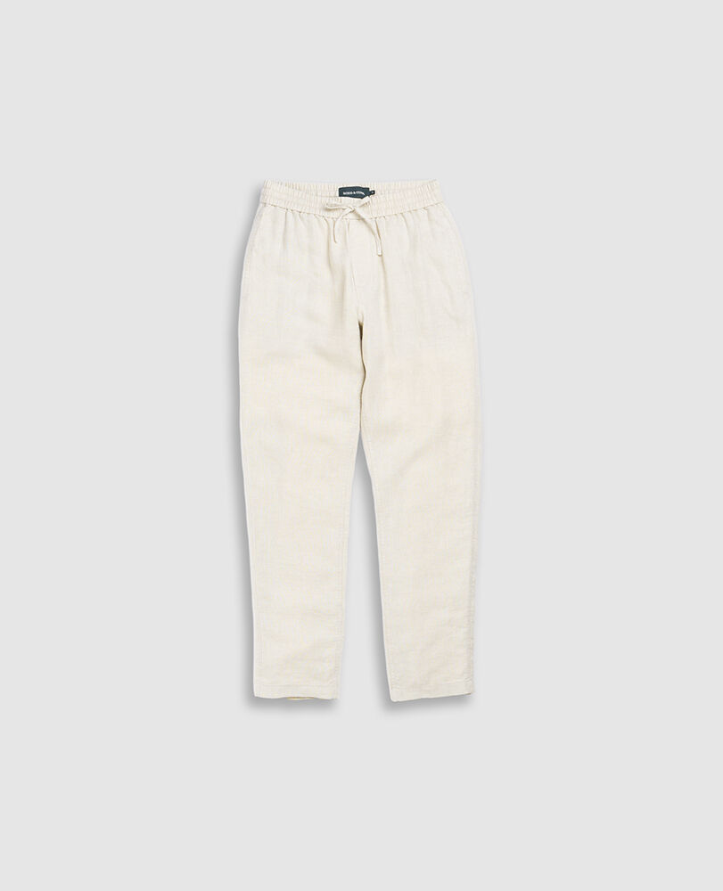 Resort-Hose aus Leinen, HAFERBREI, Flat Lay