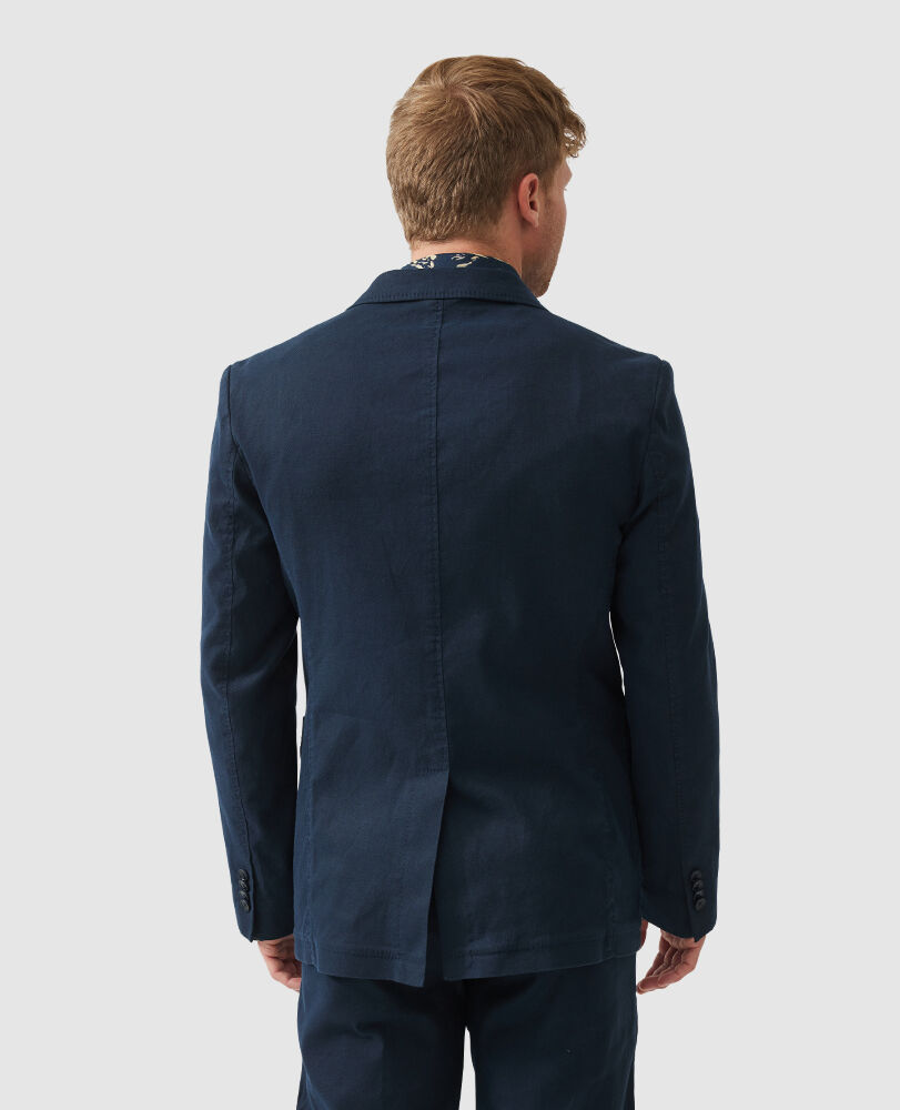 Golden Court Sports Fit Jacket, INDIGO, Back