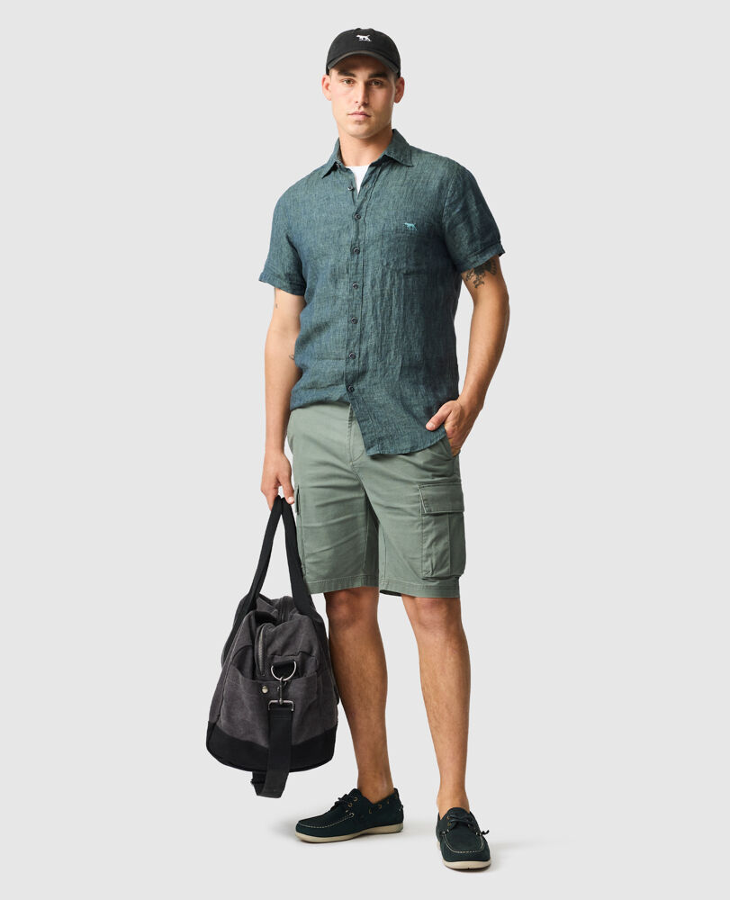 Arkles Bay Utility 9" Short, ARMY, Off Front