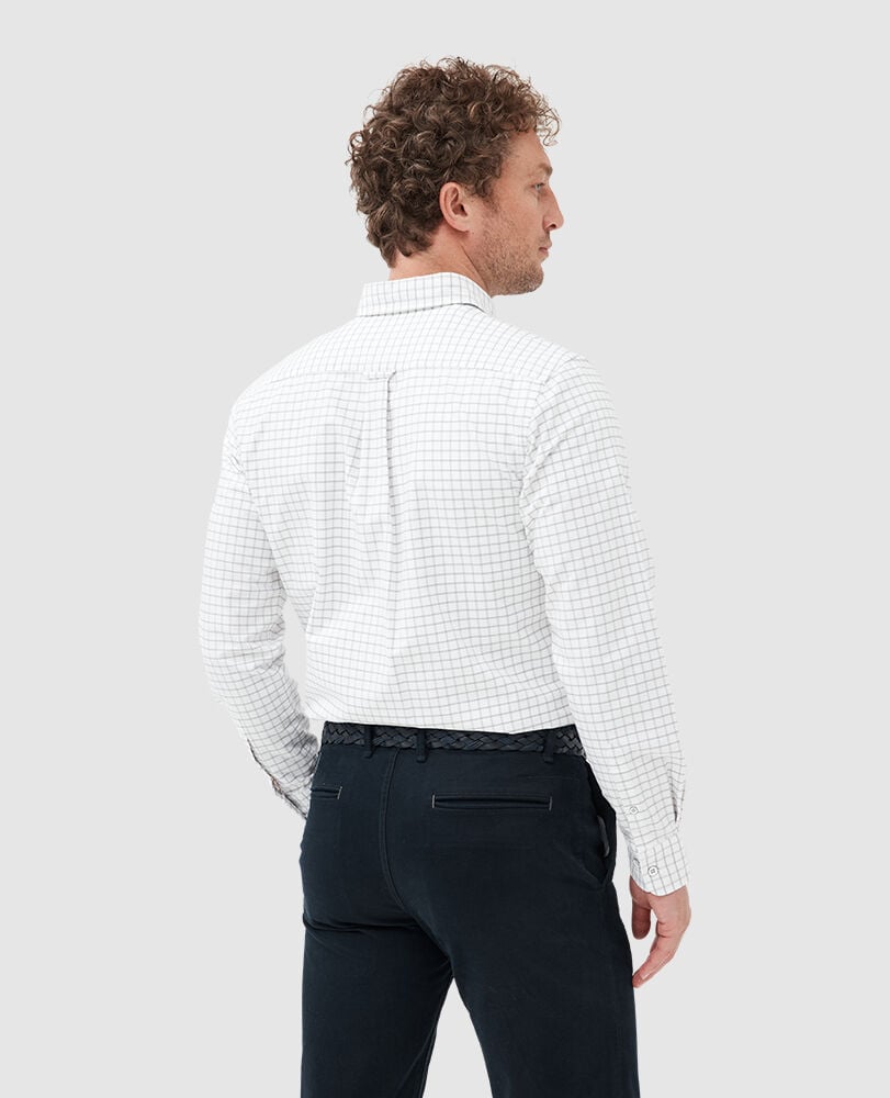 Oxford Valley Check Shirt, SAND, Back
