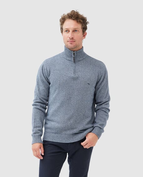 Merrick Bay 1/4 Zip Sweater, INDIGO