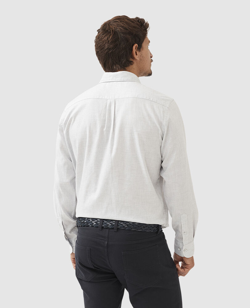 Arbors Cotton Track Shirt, PEBBLE, Back