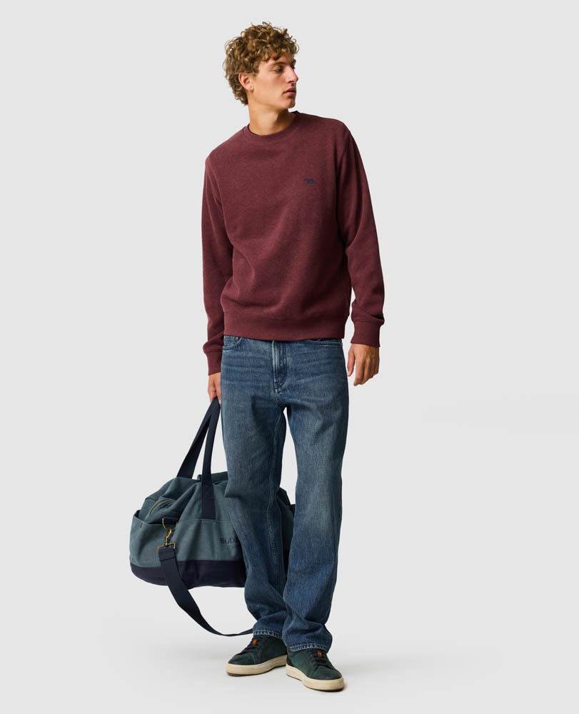 Gunn Crew Neck Sweat, RUST, Off Front