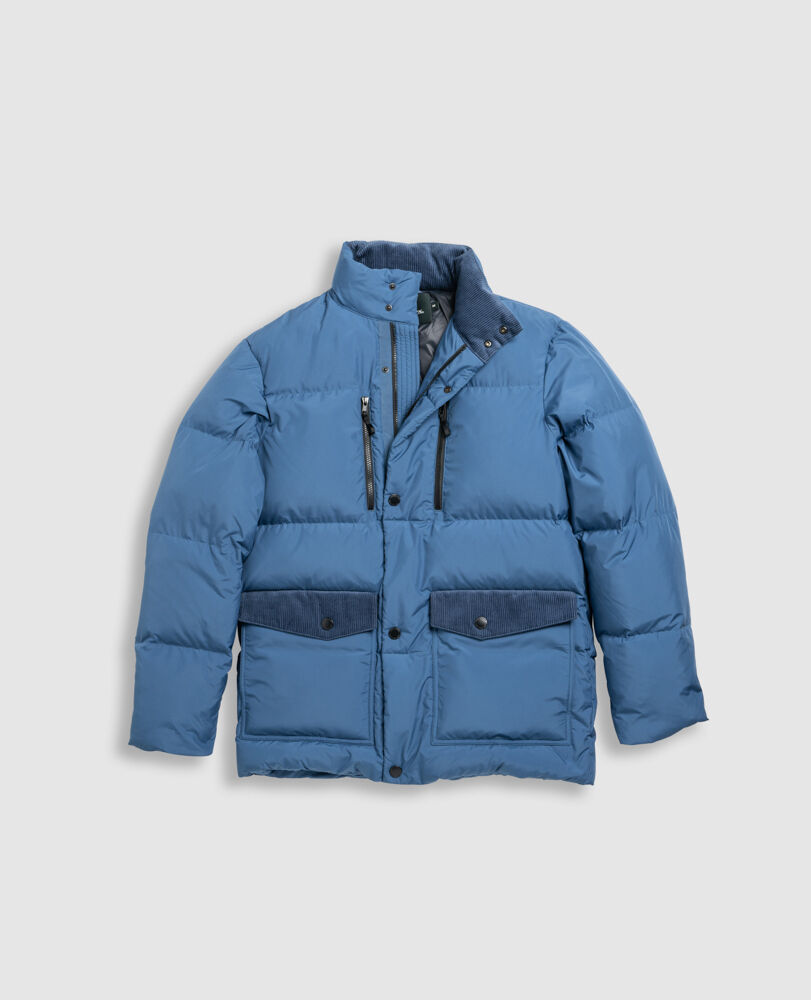 Ohau Down Jacket, PRUSSIAN, Flat Lay