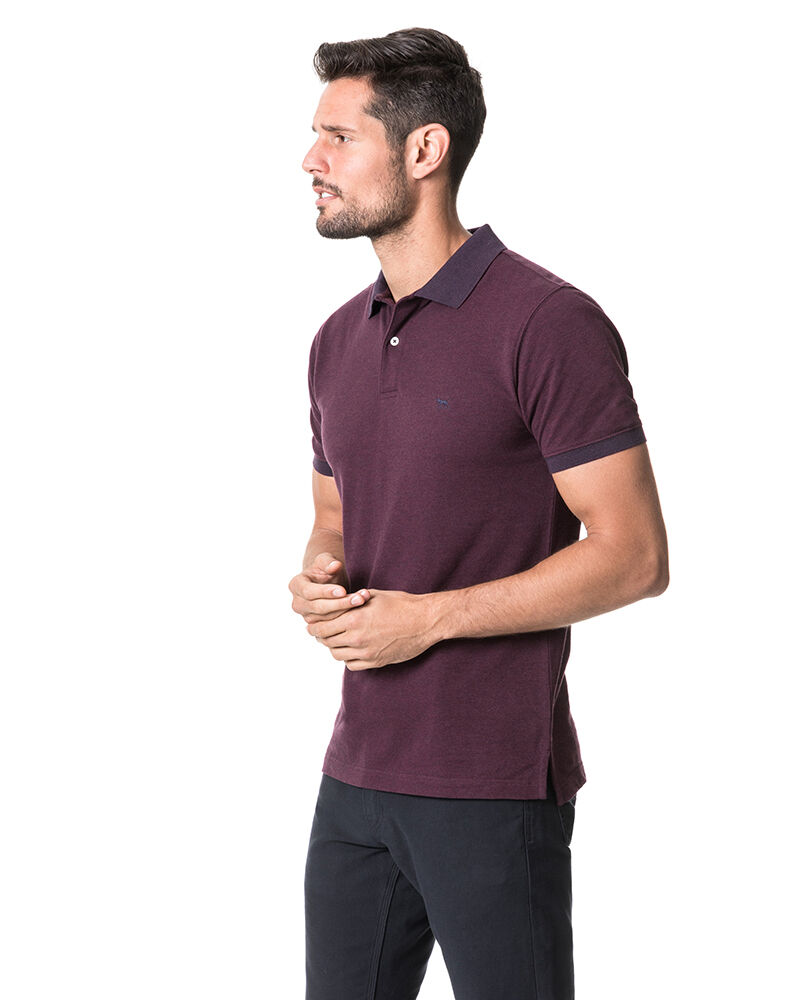 New Haven Sports Fit Polo, MAGENTA, Back