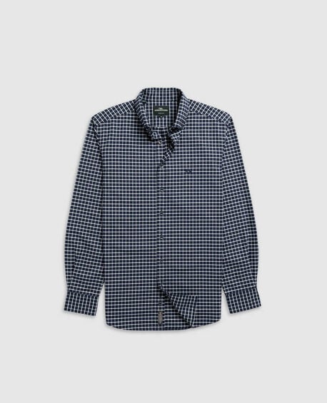 Gunn Check Oxford 3 Sports Fit Shirt, MIDNIGHT