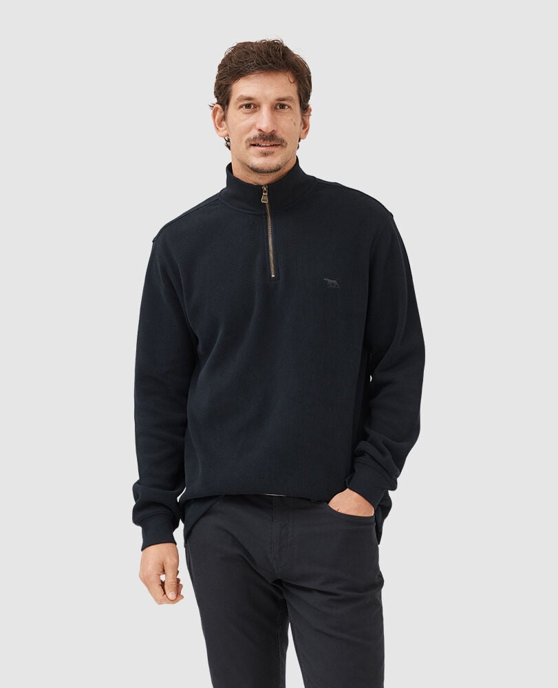 Sweatshirt col 1/4 zip alton ave, ECLIPSE, Front