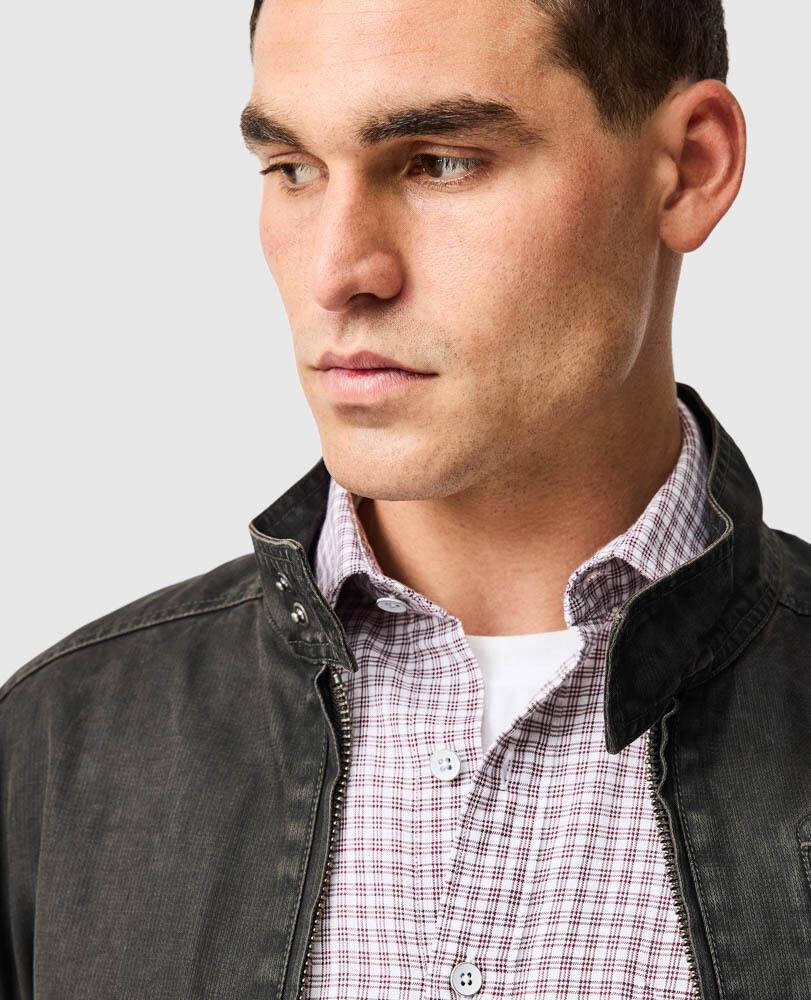 Henley Hill Sports Fit Shirt, MERLOT, Detail 3