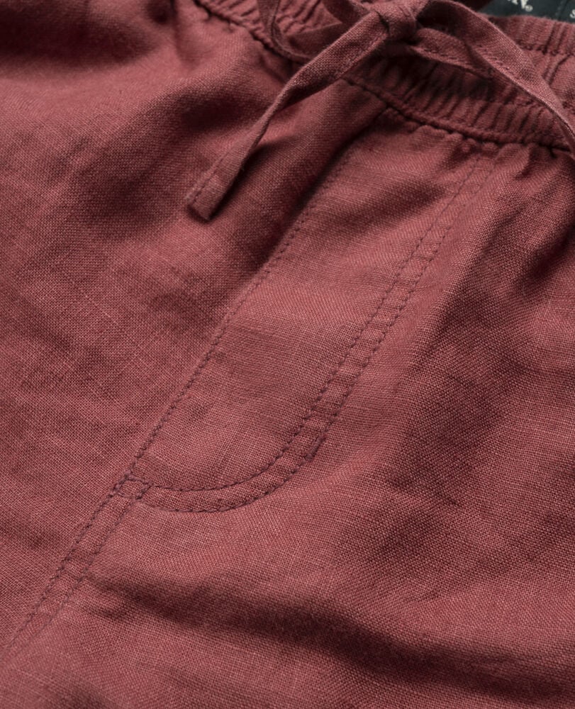Linen 9" Resort Short, BERRY, Detail 2