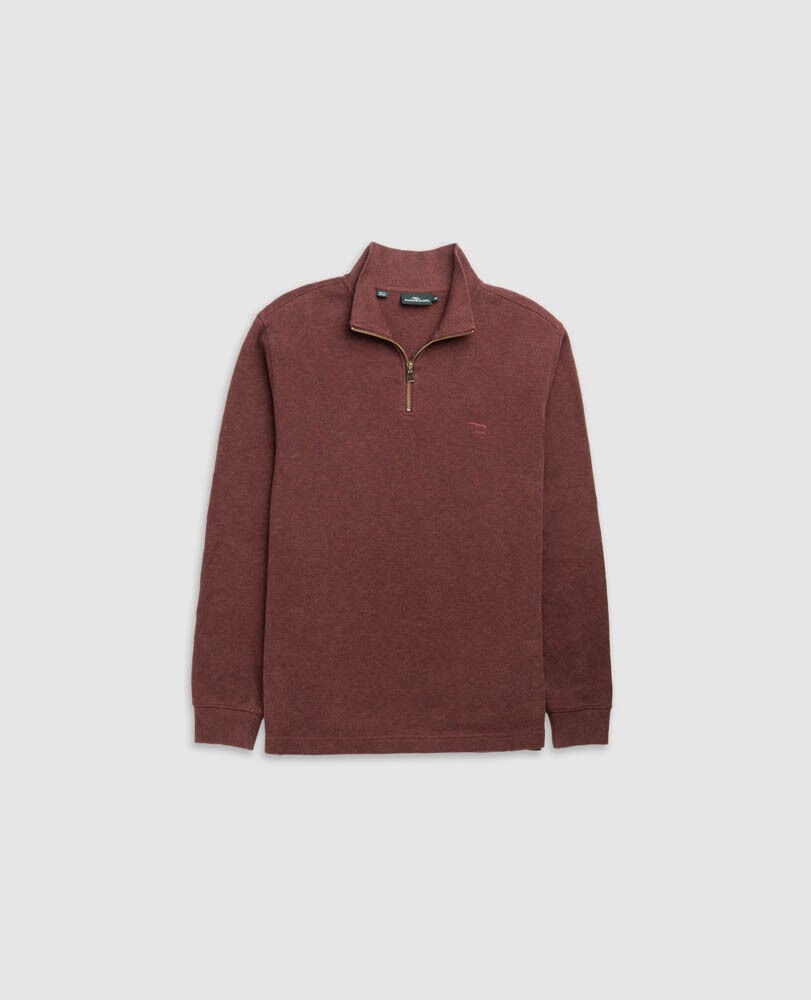 Alton Ave 1/4 Zip Sweatshirt, RUST, Flat Lay