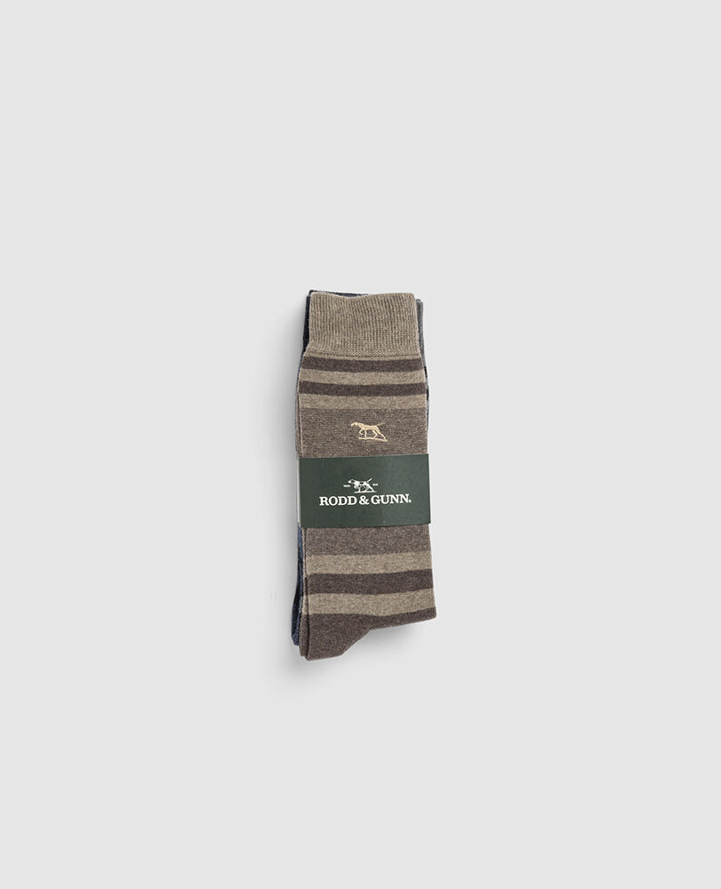 Stirling Striped Three Pack Socks, ASSORTED, Off Front
