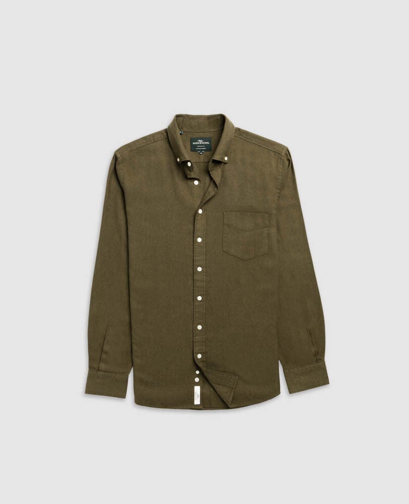 Barrhill Sports Fit Shirt, KHAKI, Flat Lay