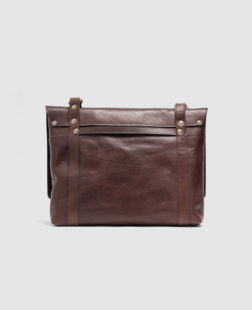 Woodstock Satchel, COCOA, Flat Lay