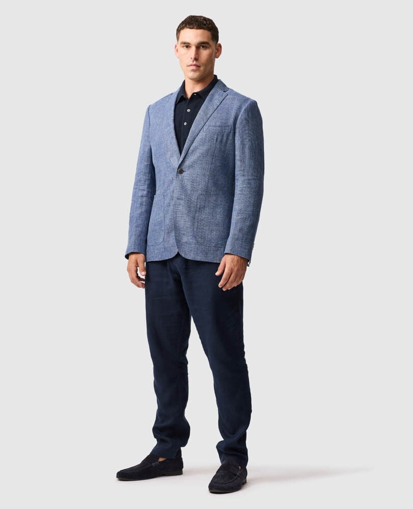 The Cascades Sports Fit Jacket, MARINA, Off Front