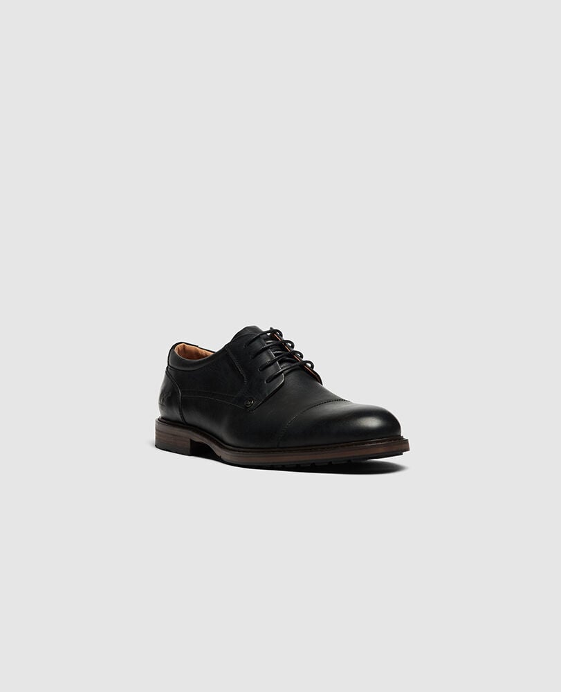 Darfield Derby Shoe, ONYX WASH, Off Front