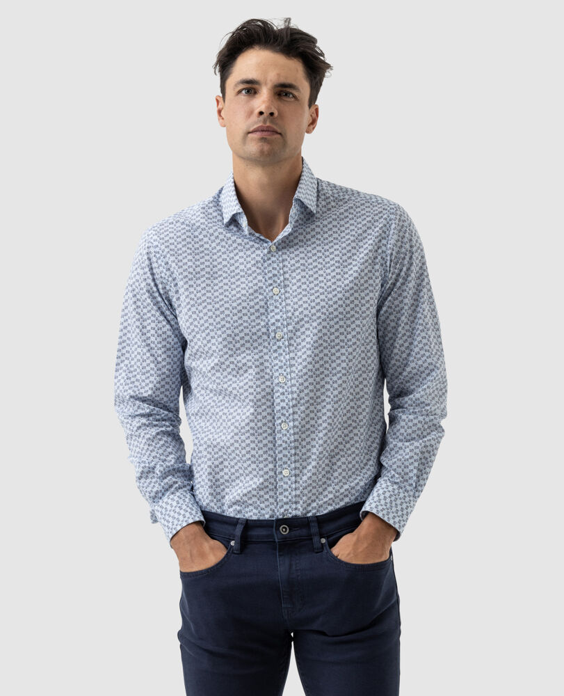 Pandino Sports Fit Shirt, CORNFLOWER, Front