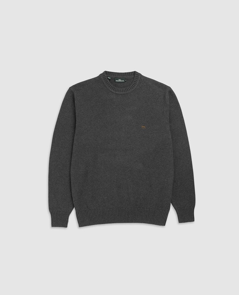 Gunn Crew Sweater, CHARCOAL, Flat Lay
